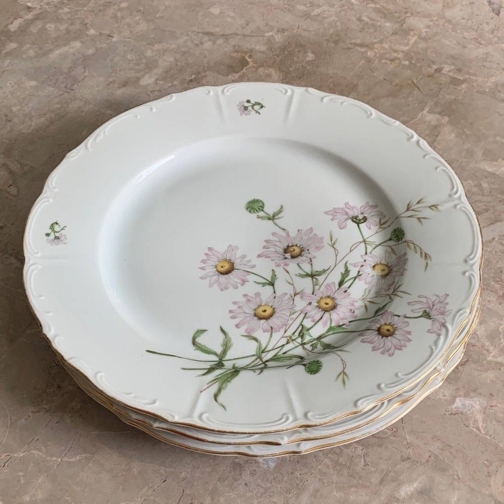 Bohemian China‎ Bavarian Daisy Floral Dinner Plates Set of 3